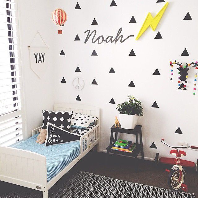 Triangle Wall Sticker Home Decor Baby Nursery Wall Decals for Kids Room Modern Triangle Children Stickers Vinyl Wall Art P8