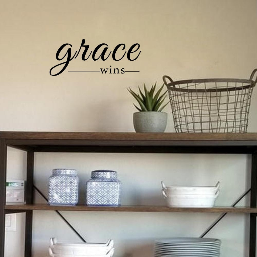 Grace Wins Christian Quote Scripture Vinyl Decal Sticker