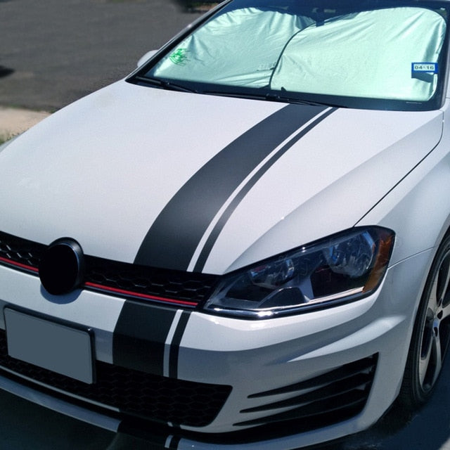 Volkswagen VW, Polo, Golf GTI, Jetta Long Stripe Car Body Sport Racing Front Head Bonnet Hood Bumper Roof Vinyl Decal Sticker