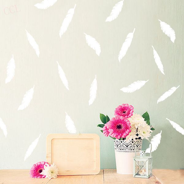 12pcs/set Wallpaper Feathers Pattern Decal Art Wall Vinyl Decal Sticker Decor