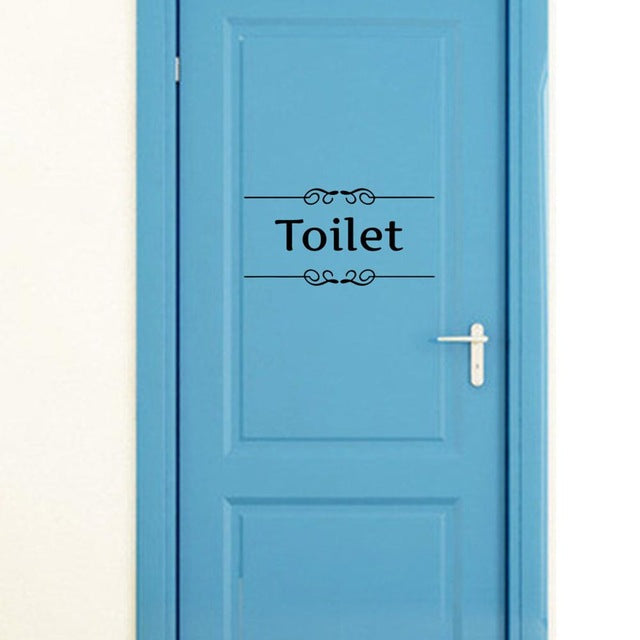 Vintage Wall Sticker Bathroom Decor Toilet Door Vinyl Decal Transfer Vintage Decoration Quote Wall Art