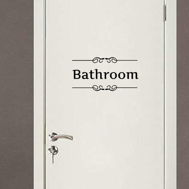 Vintage Wall Sticker Bathroom Decor Toilet Door Vinyl Decal Transfer Vintage Decoration Quote Wall Art