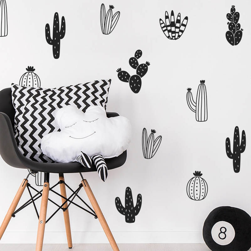Cactus Succulent Cacti Boy Girl Baby Kids Bedroom Wall Art Decal Sticker Decor