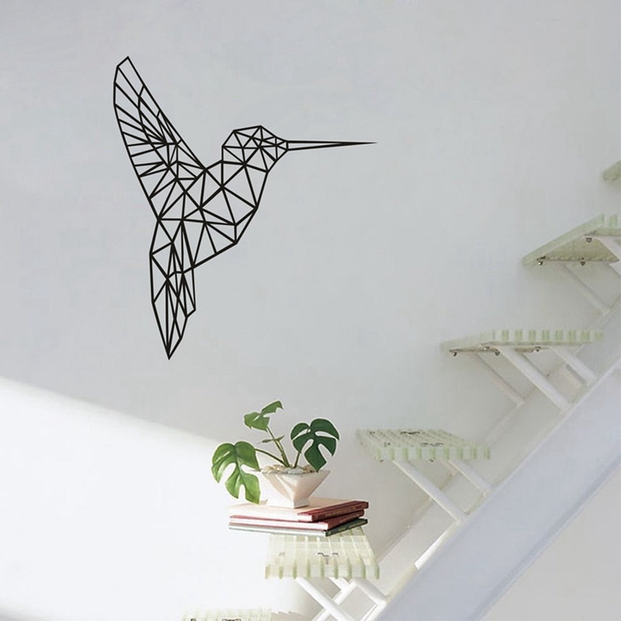 Geometric Vinyl Hummingbird Vinyl Decal Sticker Wall Decor