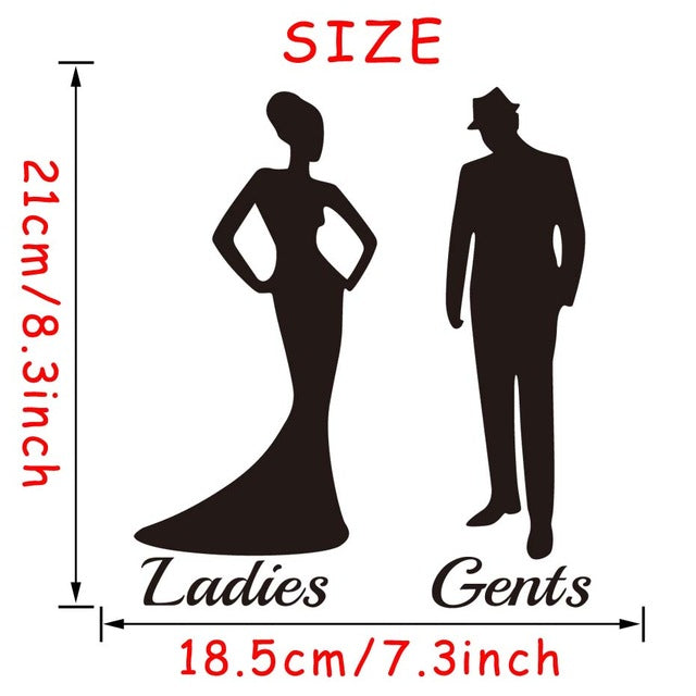 Mr. & Mrs. Quotes Door Sticker Fashion Bathroom Toilet Door Decals Diy Waterproof Wall Art Vinyl Removable Poster Home Decor