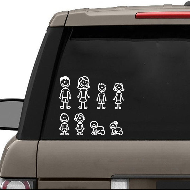 Family Stick Figure Vinyl Decal Car Window Sticker Wall Bumper Laptop Car Stickers