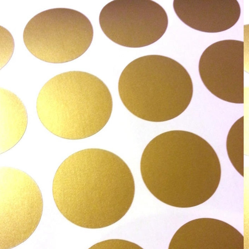 Gold Polka Dots Boy Girl Baby Kids Bedroom Art Decal Sticker Decor