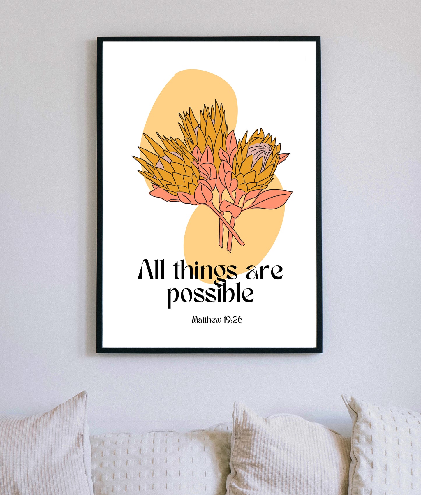 All things are possible Christian Quote, Scripture, Bible Verse Poster Wall Art