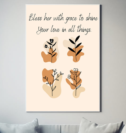 Bless Her Christian Quote, Scripture, Bible Verse Poster Wall Art