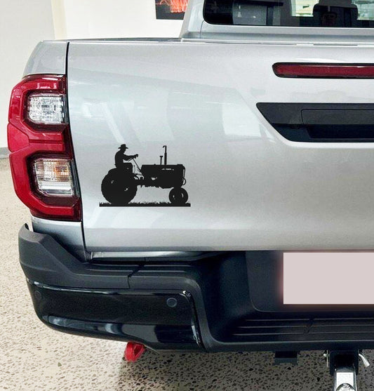 Boer op Trekker Tractor Bakkie Car Wall Vinyl Decal Sticker Art