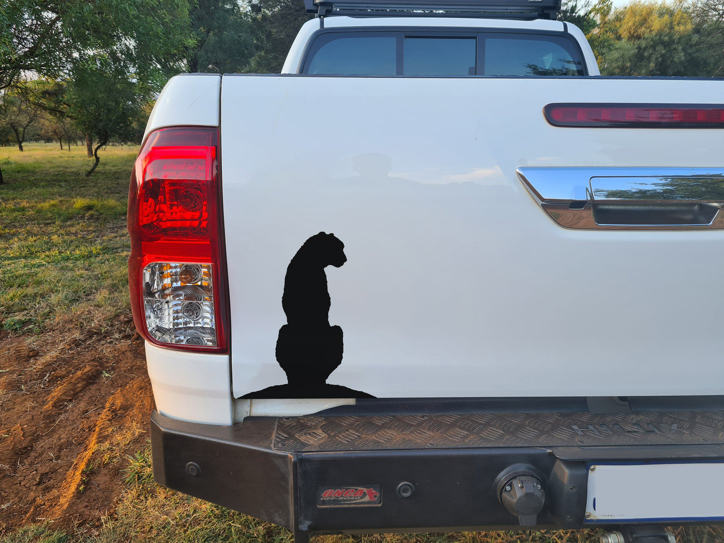 Cheetah Jagluiperd Sitting Bakkie Car Vehicle Vinyl Decal Sticker Art