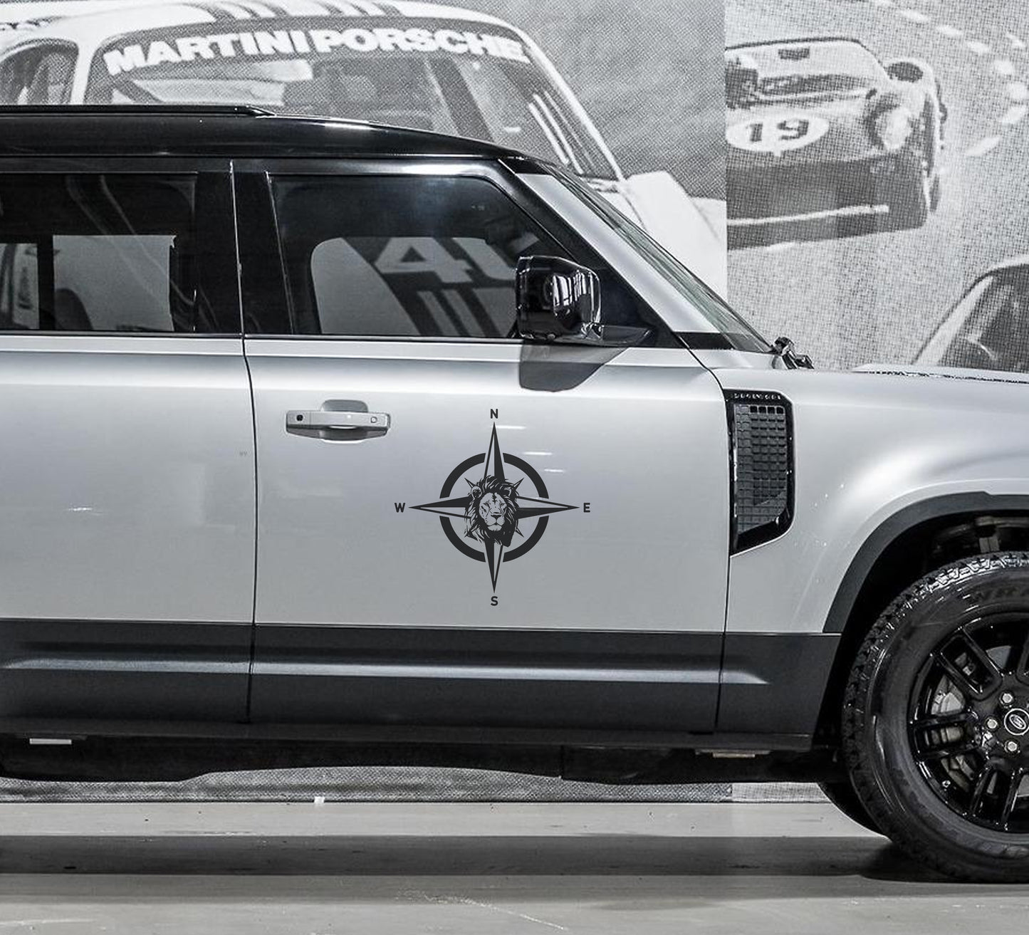 Land Rover Defender Lion Compass SUV Accessories Vinyl Decal SA