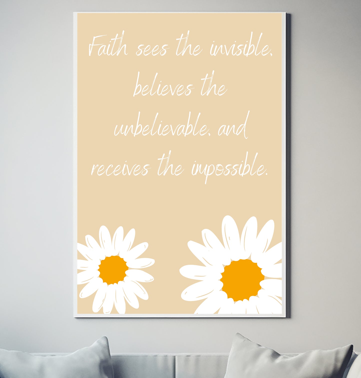 Faith Sees The Invisible, Christian Quote, Scripture, Bible Verse Poster Wall Art