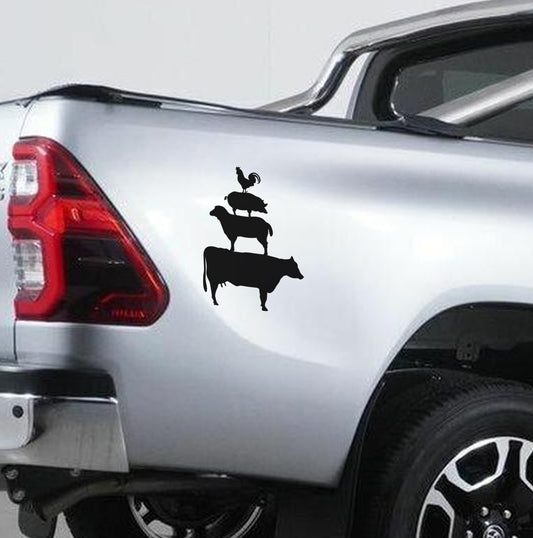 Plaas Diere Farm Animals Boer Bakkie Car Wall Vinyl Decal Sticker Art