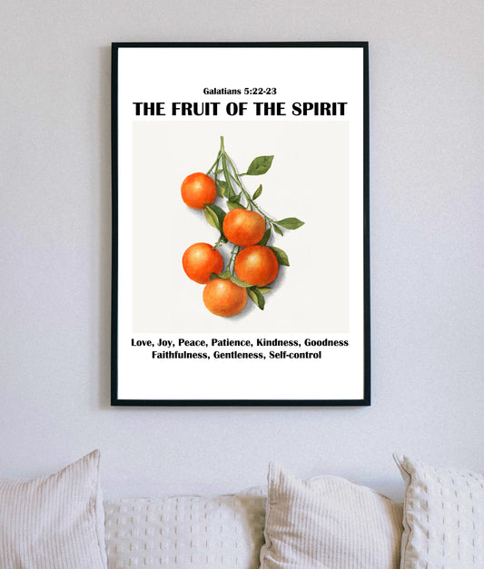 The Fruit Of The Spirit Christian Quote, Scripture, Bible Verse Poster Wall Art