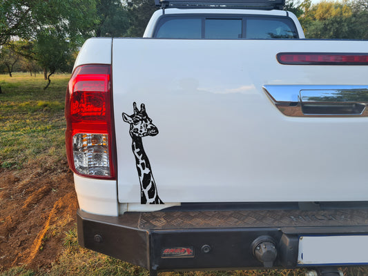 Giraffe Kameelperd Kop Bakkie Car Vehicle Vinyl Decal Sticker Art