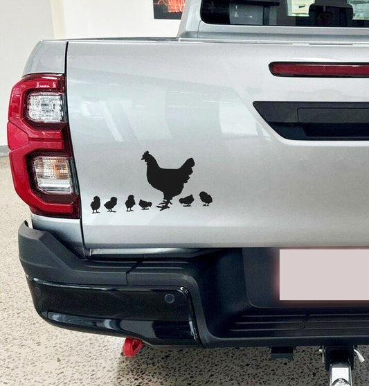 Hen En Kuikens Boer Bakkie Car Wall Vinyl Decal Sticker Art