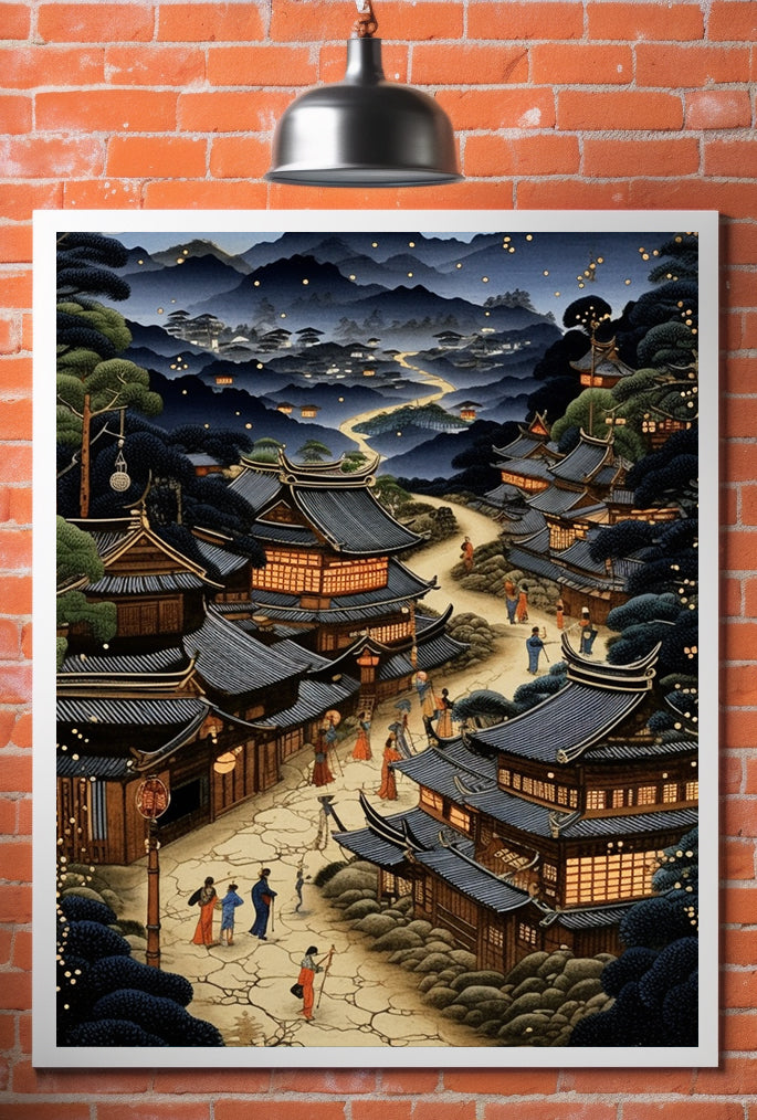 Japanese Style Village Poster Wall Art South Africa