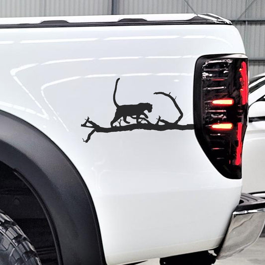 Leopard Luiperd on Branch Bakkie Car Vehicle Vinyl Decal Sticker Art