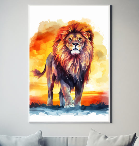 African Lion Leeu V14 Wildlife Decor Poster Wall Art