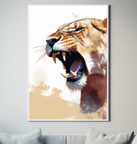 African Lion Leeu V25 Wildlife Decor Poster Wall Art