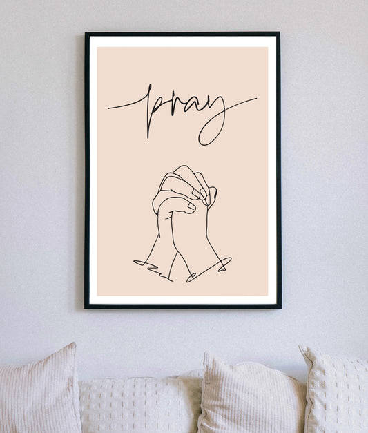 Pray Christian Quote, Scripture, Bible Verse Poster Wall Art