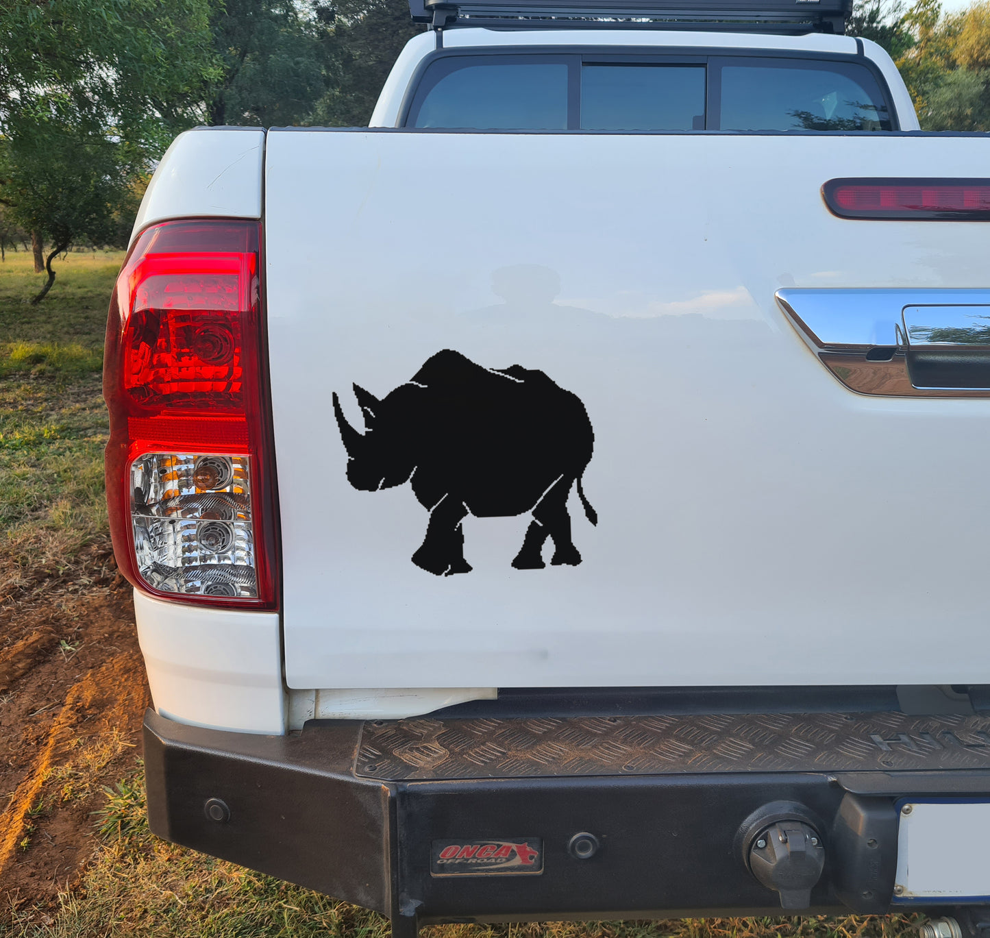 African Rhino Renoster #3 Bakkie Car Vehicle Vinyl Decal Sticker Art