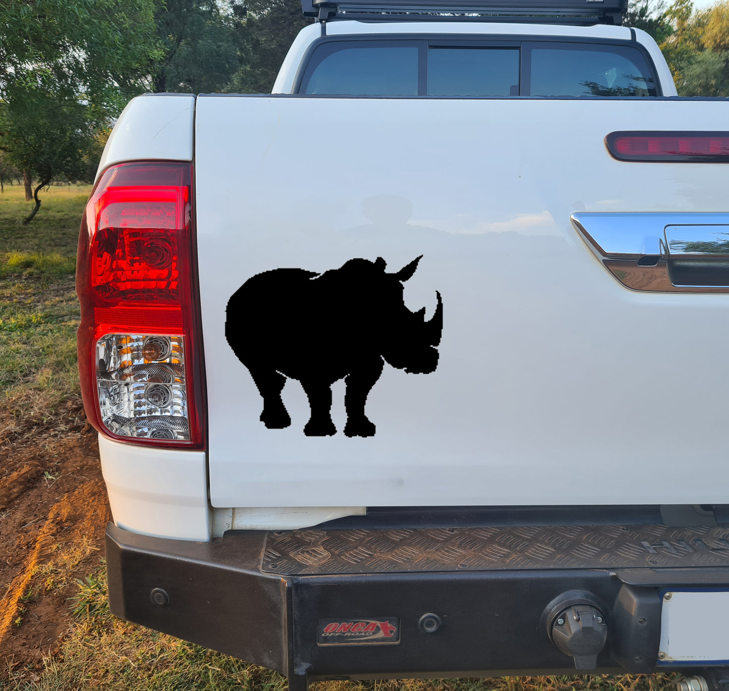 African Rhino Renoster #5 Bakkie Car Vehicle Vinyl Decal Sticker Art