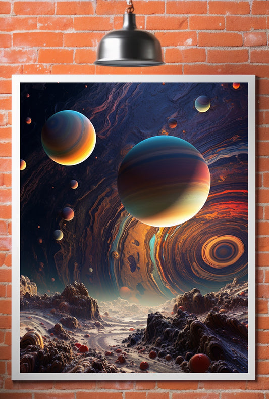 Galaxy Space Planet Poster Wall Art