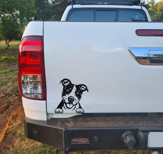 Staffordshire (Staffy) Bull Terrier Hond Dog V3 Car Wall Decal Sticker Art South Africa
