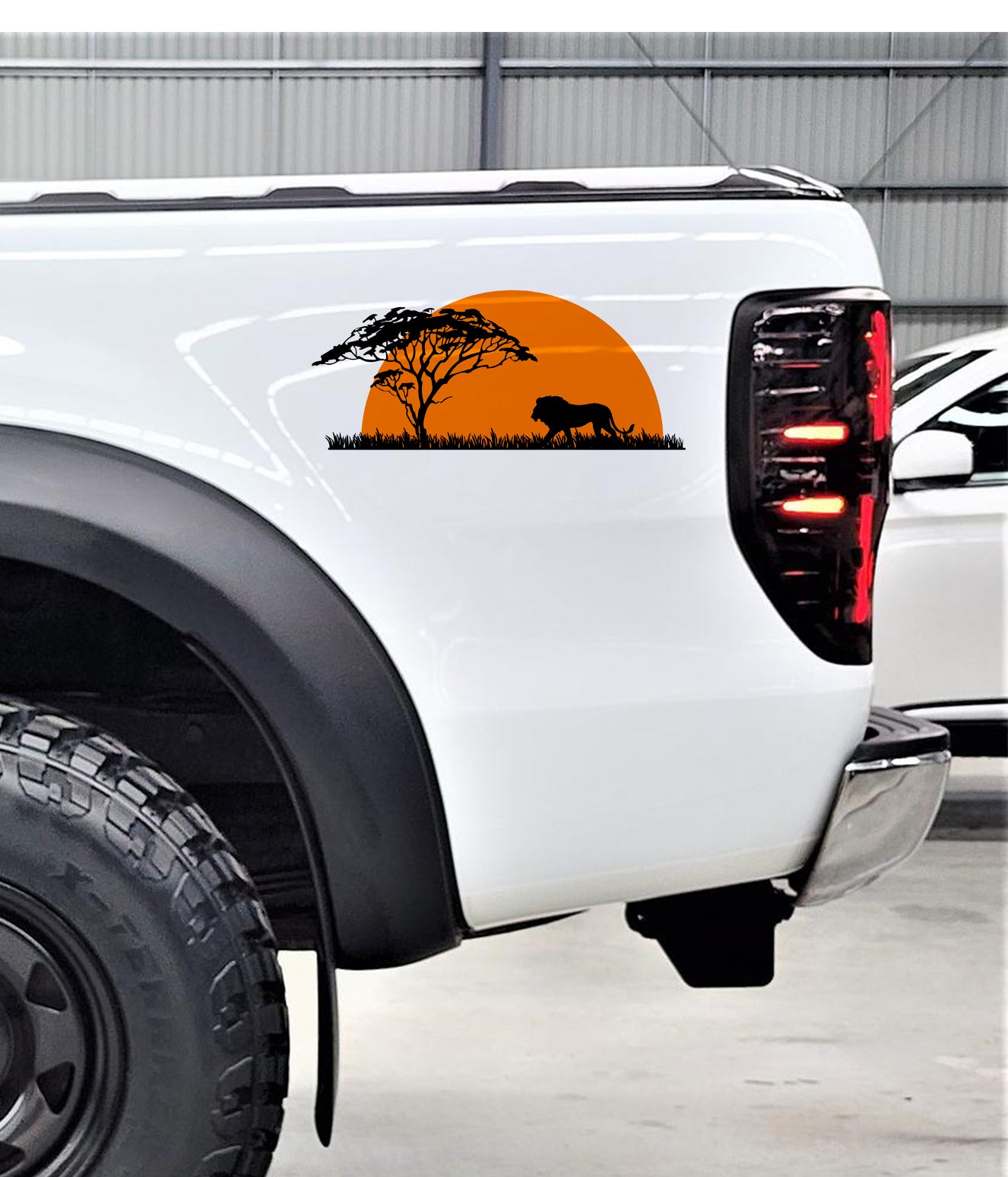 African Sunset Lion Leeu Bakkie Car Wall Vinyl Decal Sticker Kuns SA