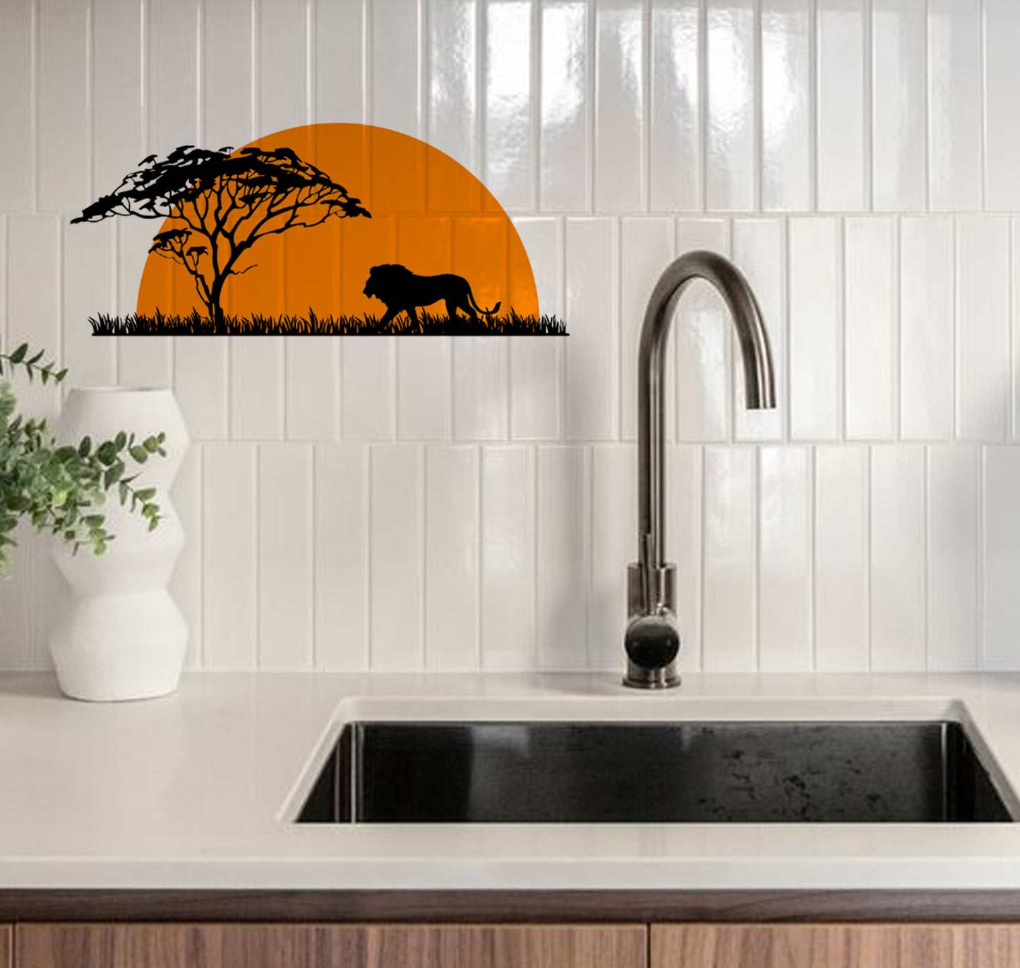 African Sunset Lion Leeu Bakkie Car Wall Vinyl Decal Sticker Kuns SA