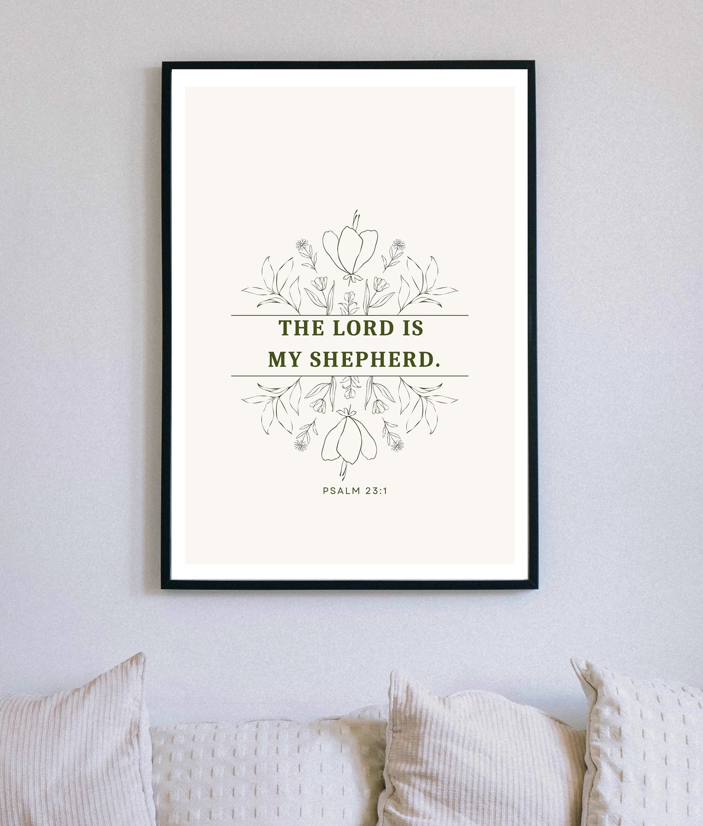 The Lord Is My Sheperd Christian Quote, Scripture, Bible Verse Poster Wall Art