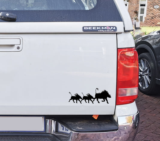 Warthog Vlakvark Family Bakkie V5 Car Wall Decal Sticker Art South Africa