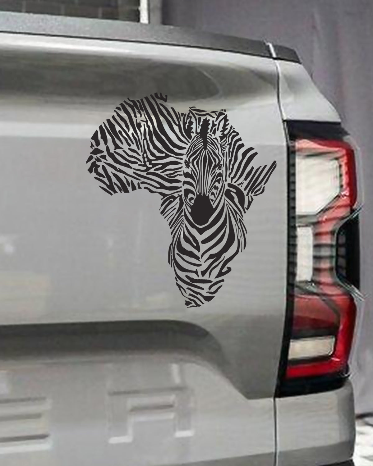 Zebra African Continent Map Bakkie Car Vehicle Vinyl Decal Sticker Art