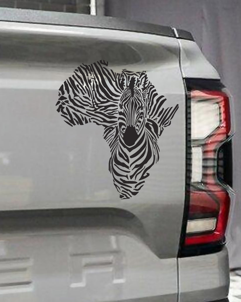 Zebra African Continent Map Bakkie Car Vehicle Vinyl Decal Sticker Art ...