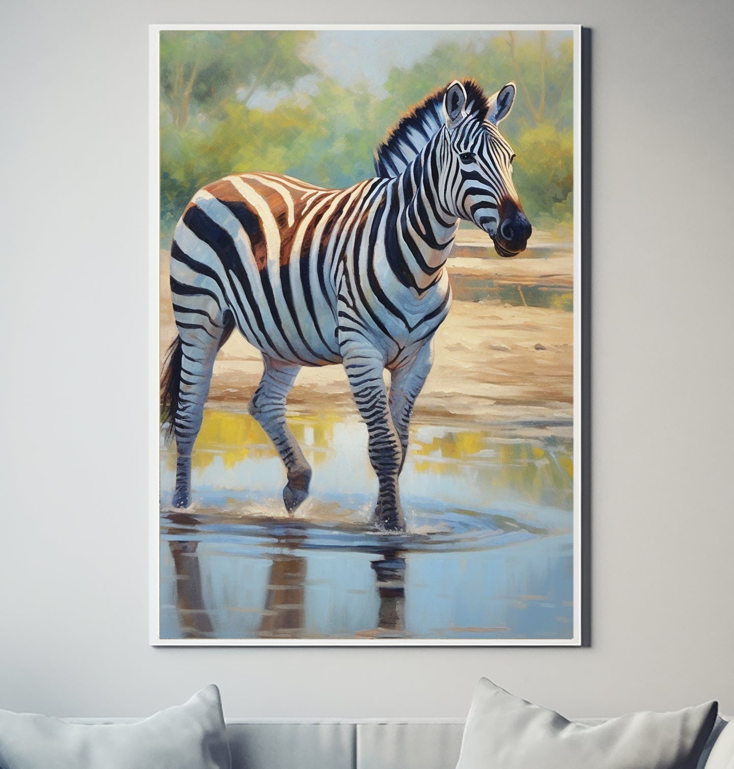 African Zebra Wildlife Decor Poster Wall Art South Africa