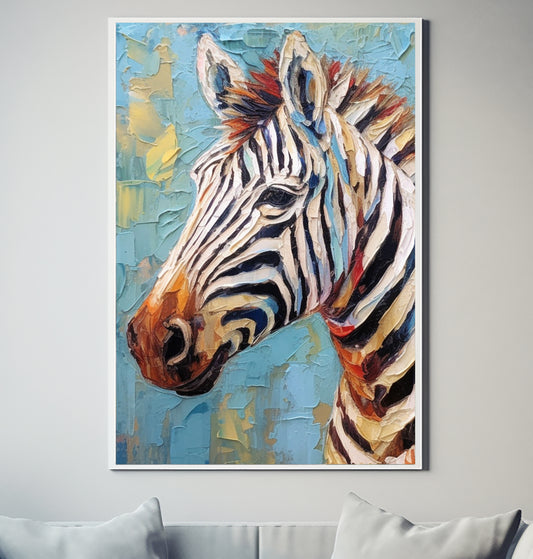 African Zebra V4 Wildlife Decor Poster Wall Art