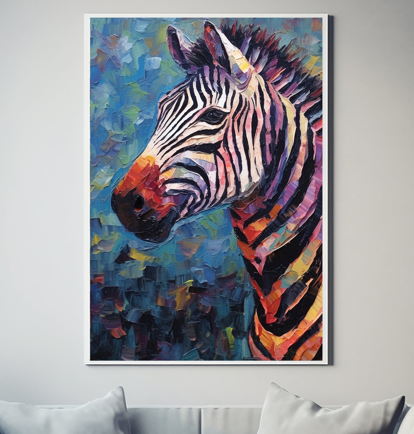 African Zebra V7 Wildlife Decor Poster Wall Art