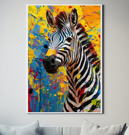 African Zebra V8 Wildlife Decor Poster Wall Art