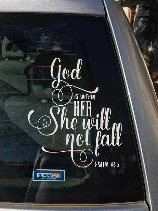 God is within her Christian Quote Bible Verse Scripture Wall Decal Art