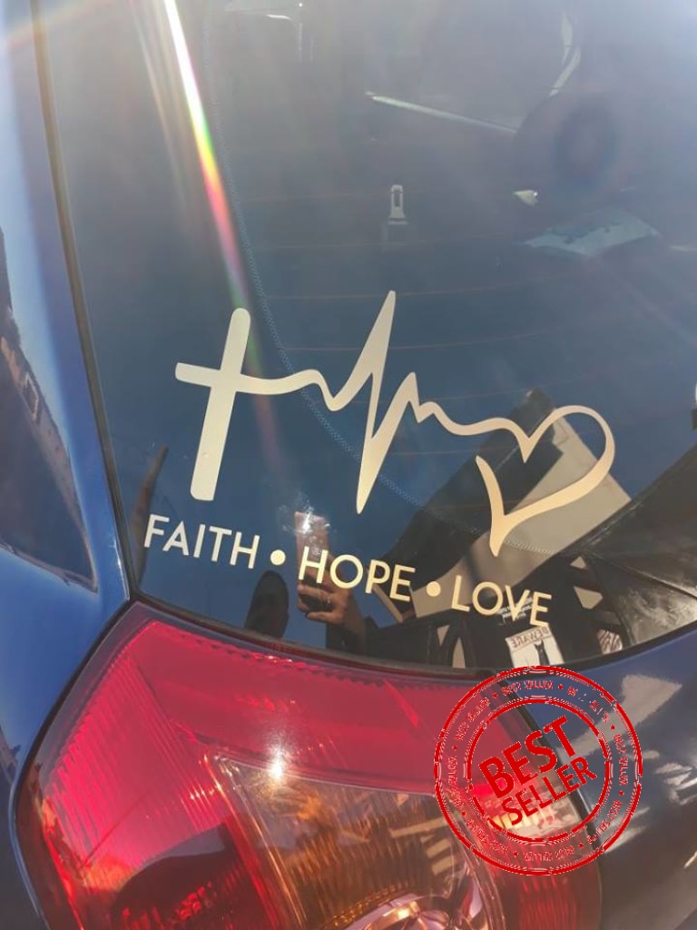 Gold Edition Faith Love Hope Vinyl Sticker Or Decal