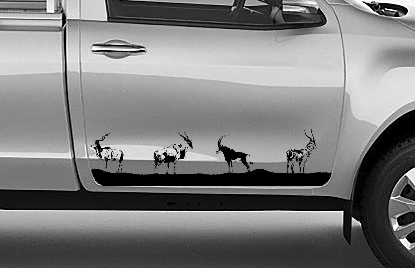 1 Set of 2 Side Door Vinyl Decal Sticker Ford Ranger or Toyota Hilux  | Kudu, Eland, Sable and Waterbok