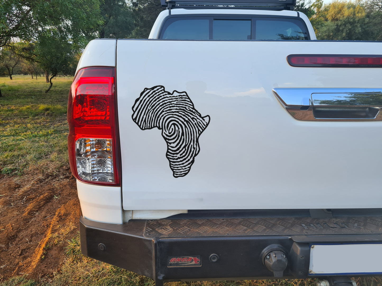 Africa Afrika Fingerprint Continent Bakkie Car Vinyl Decal Sticker Art SA