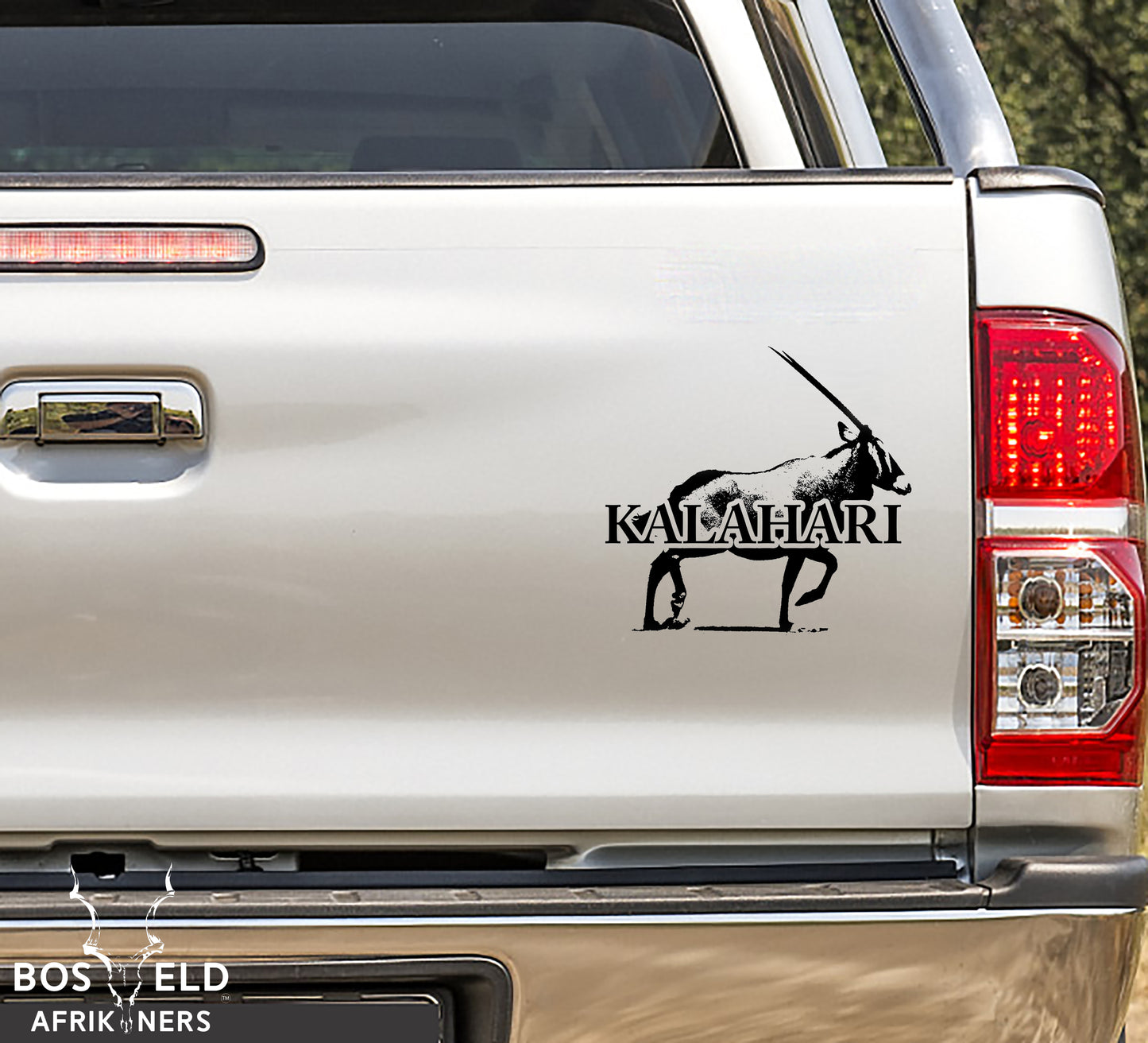 Kalahari Gemsbok Oryx Toyota Hilux Ford Ranger Bakkie Trailer African Wildlife Safari Vinyl Decal Sticker