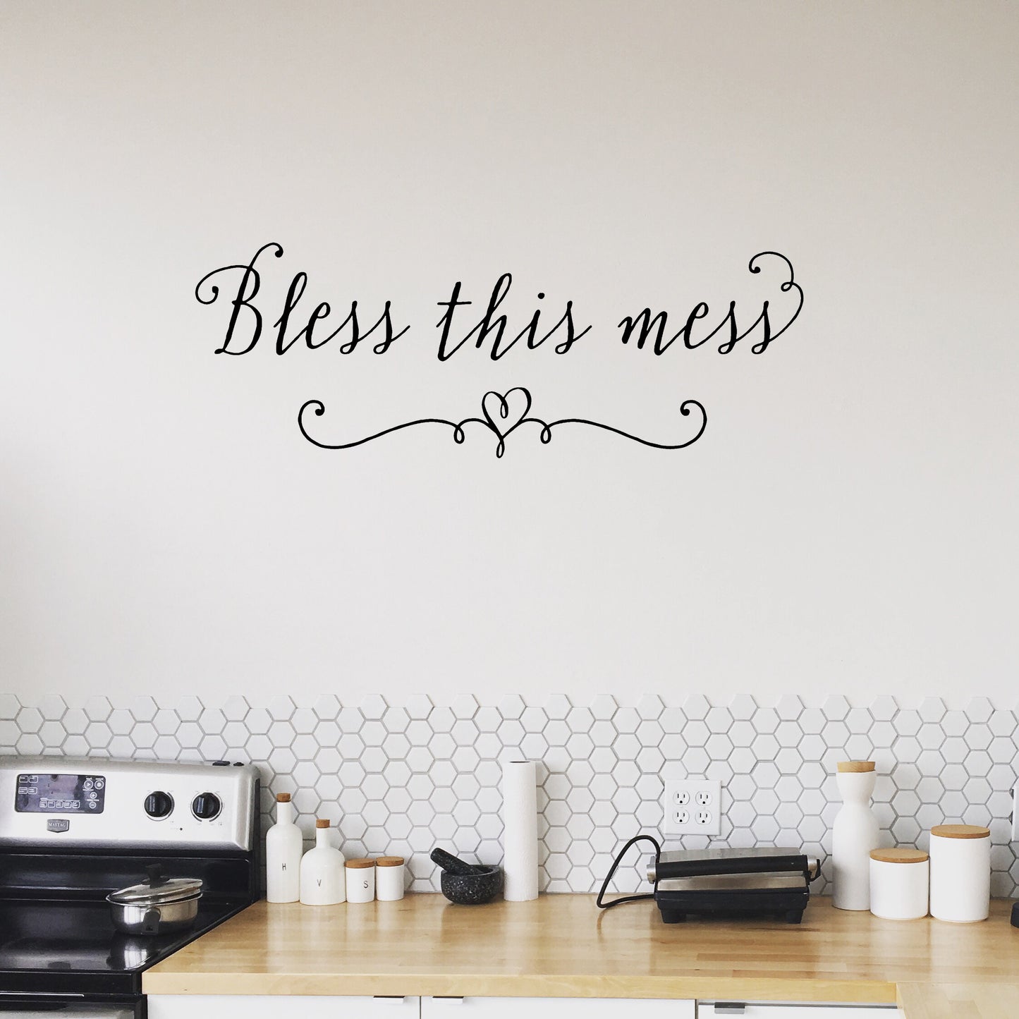 Bless This Mess Wall Decal - Home Decal - Playroom Decals - Home Decals - Home Decor - Wall Decal - Christian Decals