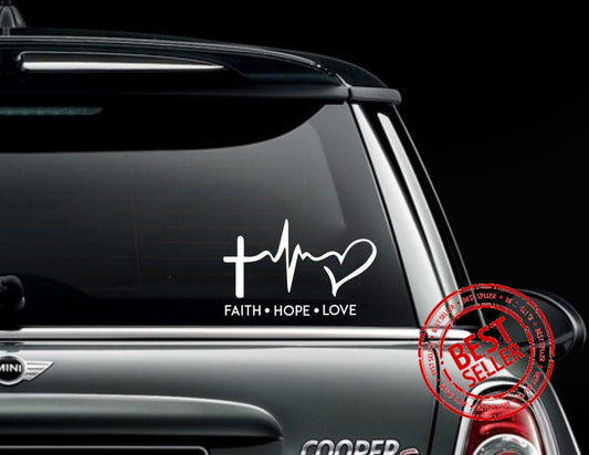 Faith Love Hope Vinyl Sticker