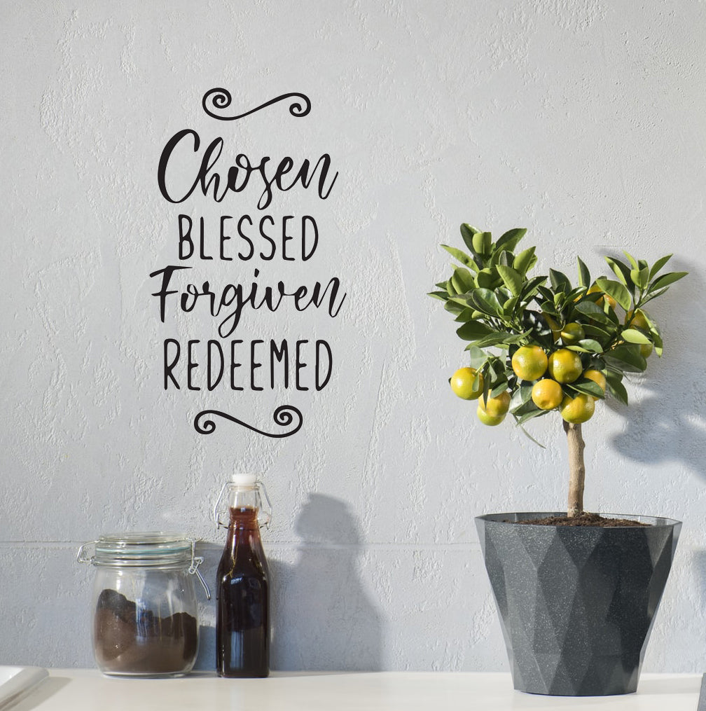 Chosen Blessed.. Christian Quote Bible Verse Scripture Wall Decal Art