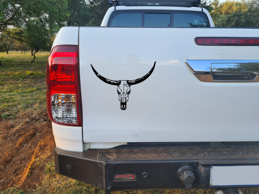 Afrikaner Boer Bees Skedel V1 Bakkie Car Vinyl Decal Sticker Art