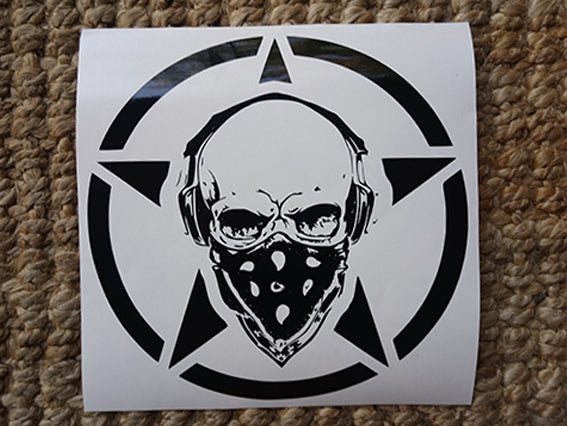 Balaclava Skull Star Volkswagen Vinyl Car Vinyl Decal Sticker